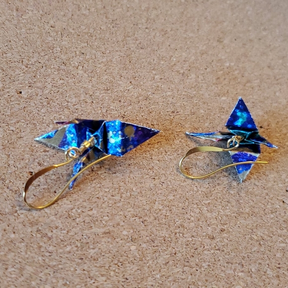 Hand Made Origami Earrings - Picture 4 of 4